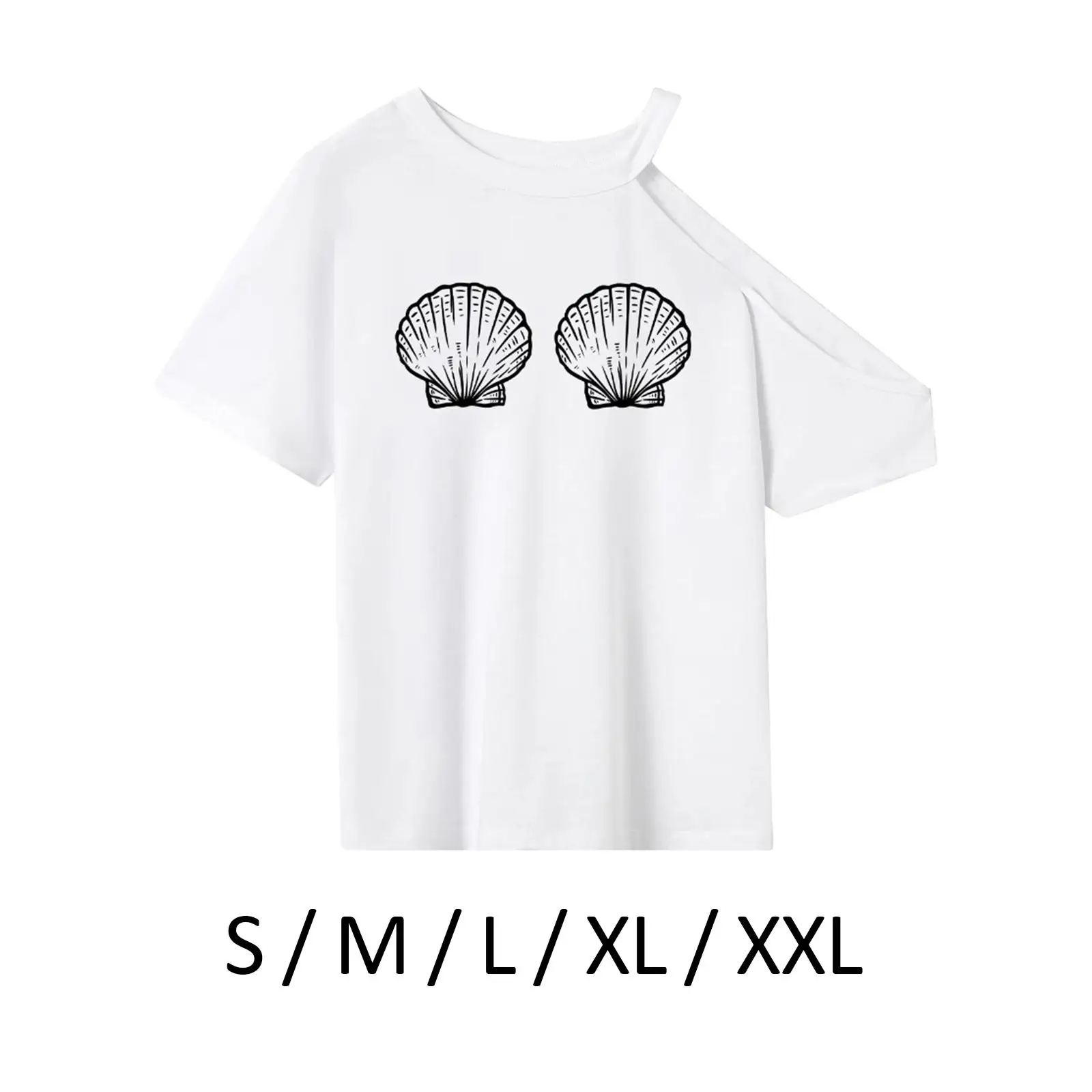 

Футболка женская повседневная с принтом, модный дышащий топ с коротким рукавом и открытыми плечами для уличного спорта, отдыха, повседневная одежда для поездок