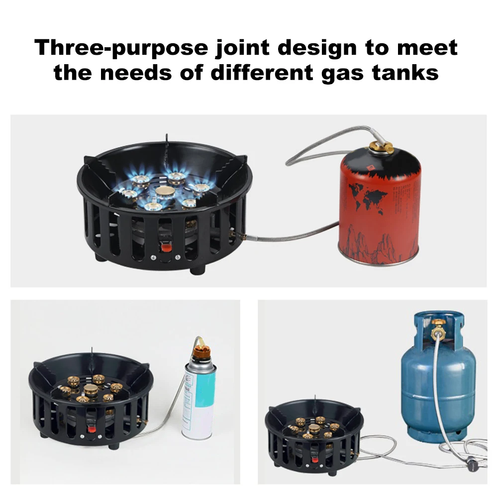 21000W Electronic Ignition Gas Stove with Adapter Portable Outdoor Furnace Barbecue Burner Cookware for Outdoor Camping Tourist 5 21000W Electronic Ignition Gas Stove with Adapter Portable Outdoor Furnace Barbecue Burner Cookware for Outdoor Camping Tourist 5