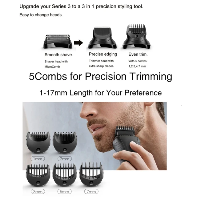 Spædbarn Northern gør ikke Replacement Electric Shaver Head Hair Trimmer Blades with 5pcs Guide Comb  Trimming Kits Fit for Series