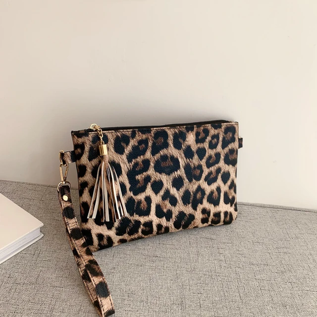 Women Leopard Print Clutch Handbag Plush Faux Fur Tote Bag Soft Warm  Shoulder Crossbody Purse | Fruugo MY