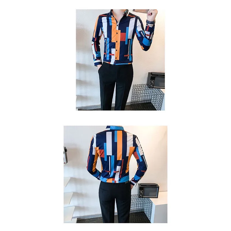 KPOP Fashion Style Harajuku Slim Fit Tops Loose All Match Casual Shirt Korean Style Printed Pointed Collar Long Sleeve Blusa