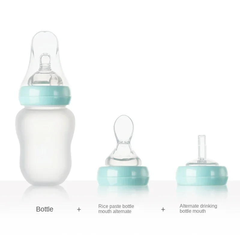 3In1 Safe and Practical Silicone Baby Bottle with Spoon Food Supplement Rice Cereal Bottle Squeeze Spoon Milk Feeding Bottle Cup 2