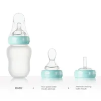 3In1 Safe and Practical Silicone Baby Bottle with Spoon Food Supplement Rice Cereal Bottle Squeeze Spoon Milk Feeding Bottle Cup 2
