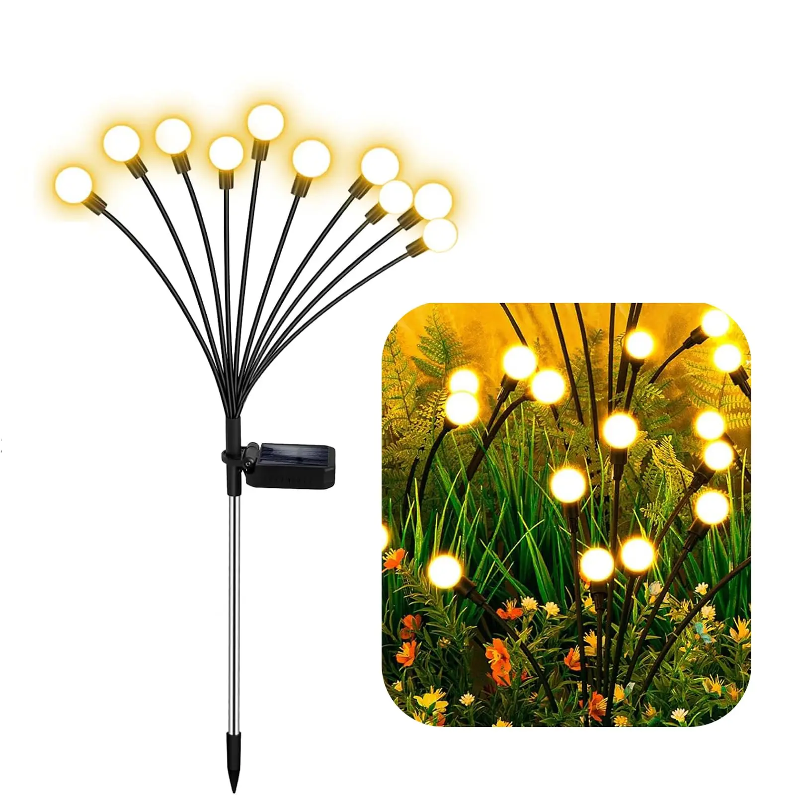 Solar Garden Lights Solar Swaying Light Sway by Wind Outdoor Lights Solar Garden Decorative Lights Yard Patio Pathway Decoration
