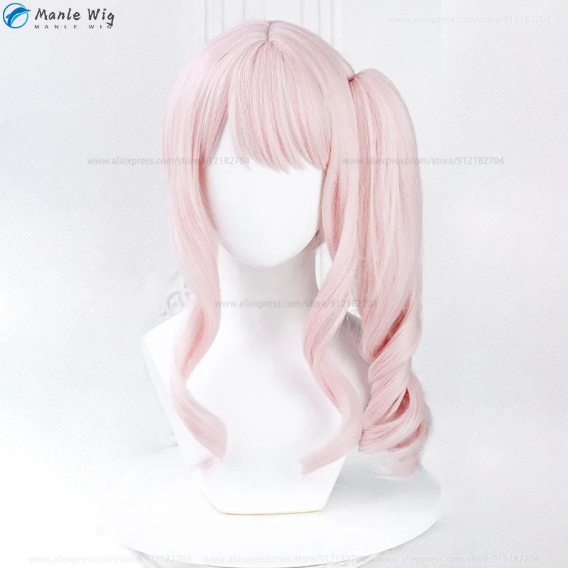High Quality 45cm Akiyama Mizuki Cosplay Wig Anime Cute Pink Curly