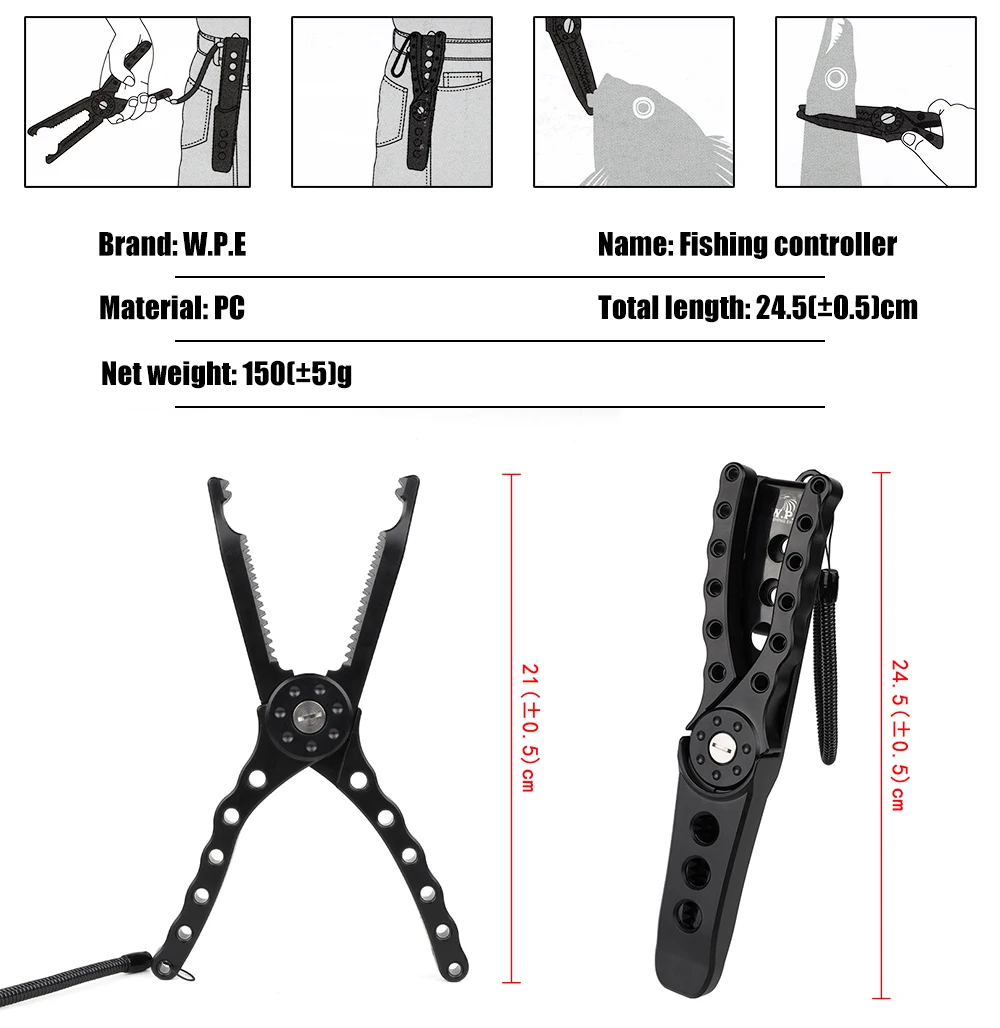 Description Picture 3 of itemW.P.E Fish Grip Fishing Plier PC Fishing Controller Carp Lure Bass Fish Tackle Adjustable Rope Fishing Tool Fishing Accessories