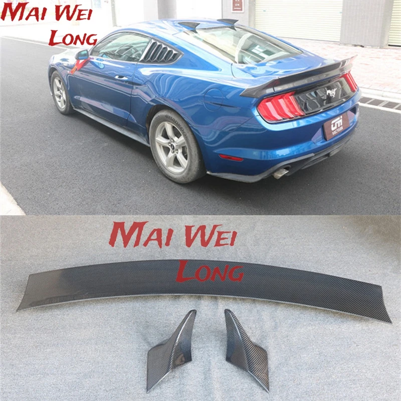 

Carbon Fiber Cra Rear Wing Trunk Lip Spoilers 3pcs/set Fit For Ford New Mustang Lb Style 2018 Spoiler