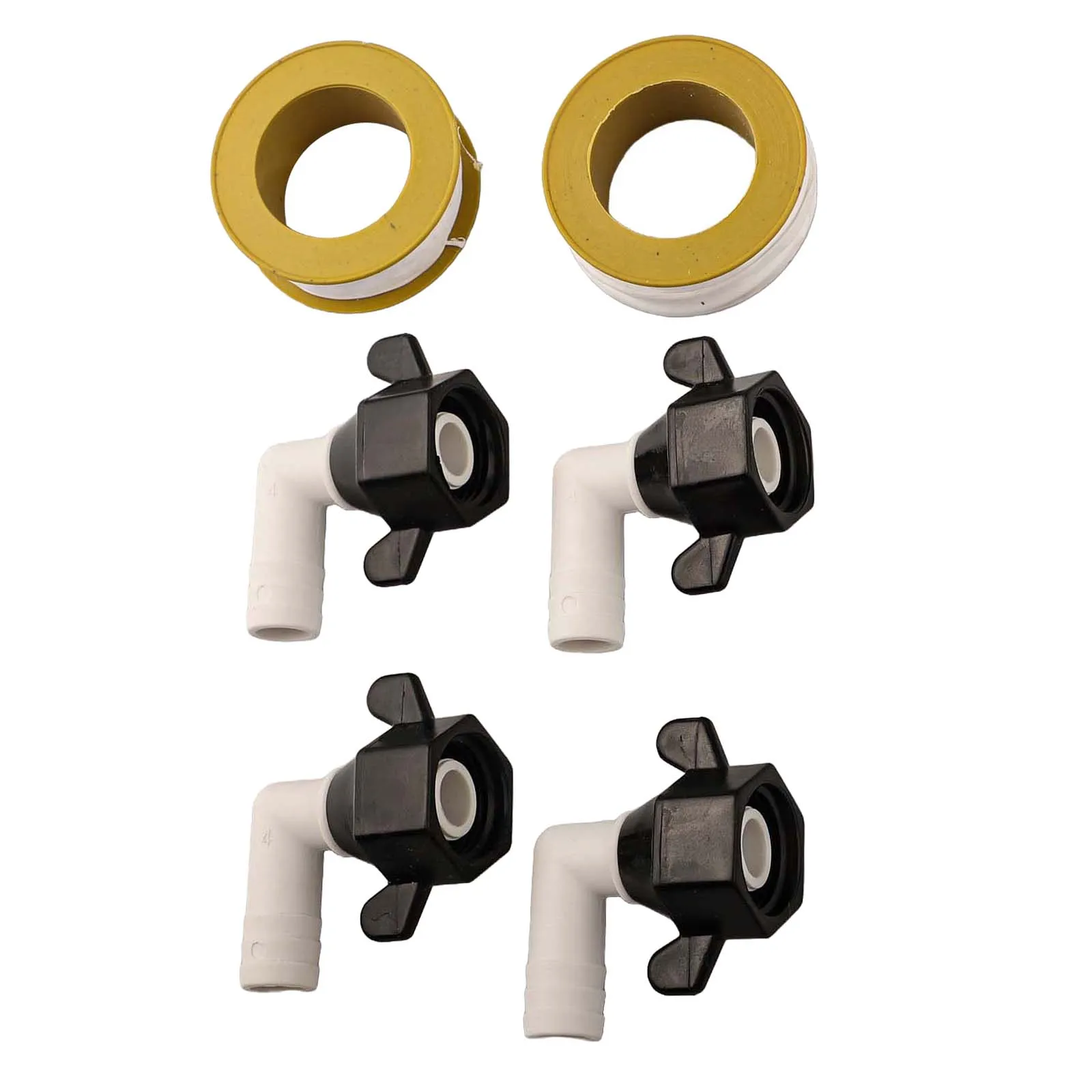 Flexible Installation RV Water Pump Fittings 1/2 Inch Outlet Compatible Elbow and Straight Swivel Design with Sealing Tape