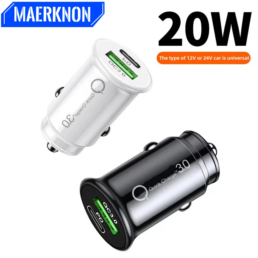 

PD 20W USB C Car Charger Fast Charging Quick Charge 3.0 For iPhone 14 13 Xiaomi 11 12 Samsung Huawei Car Phone Charger Adapter