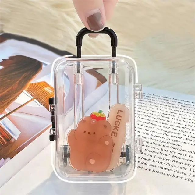 Mini Kocsi Tok Átlátszó Bőrönd -Ékszer -Tároló Nyakláncok Doboz Stílus Tároló Ajándékokhoz - Image 2