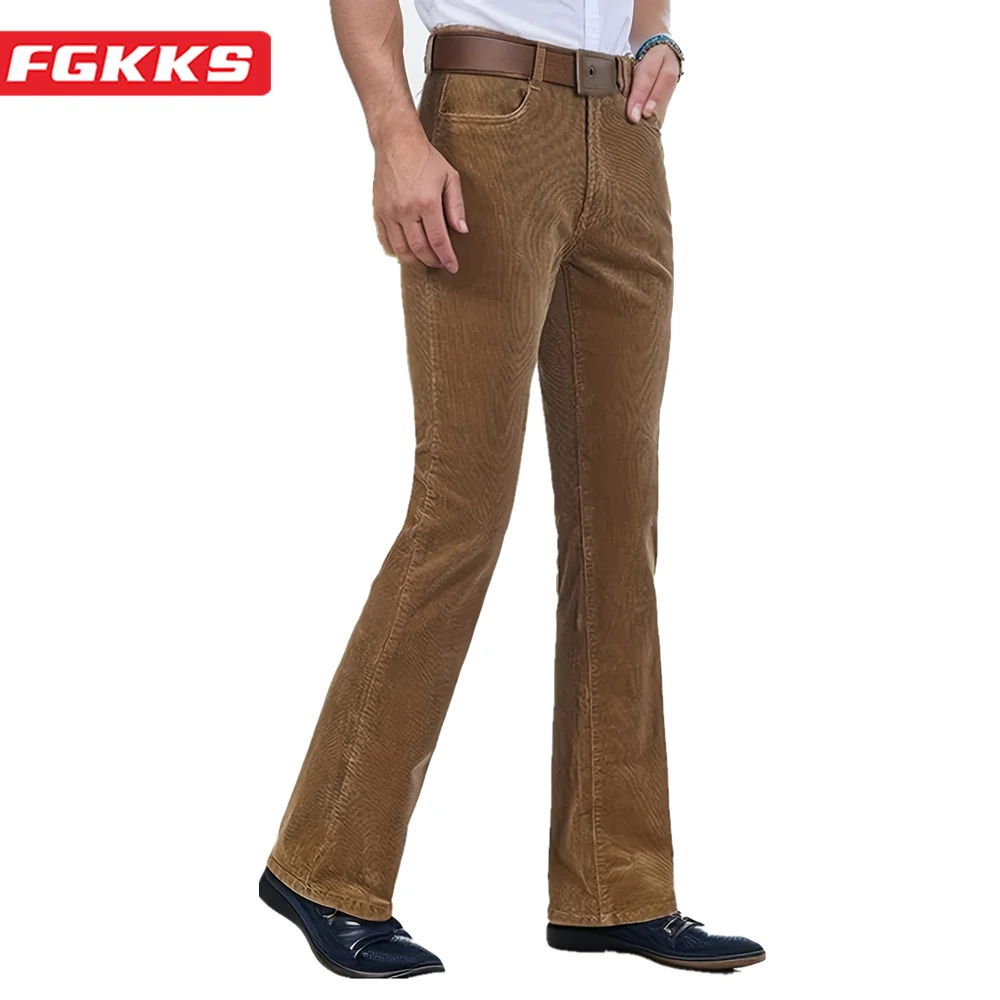 

FGKKS 2023 Outdoor Casual Pants For Men Solid Color Breathable Slim Wide Leg Pants High Quality Design Hot Casual Pants For Men