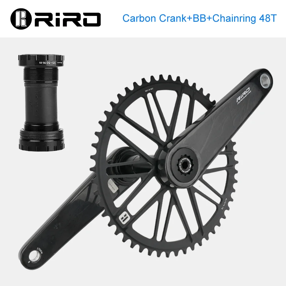 Riro-カーボンファイバーロードバイククランク,1つのチェーンリング