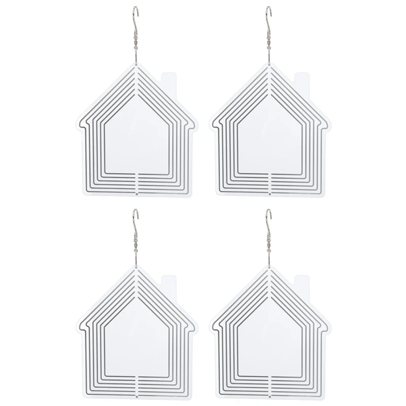 

4 PCS Metal Sublimation Wind Spinner Blank 10 Inch Wind Spinner Hanging 3D Aluminum Double Sided Sublimation Hanging Decoration