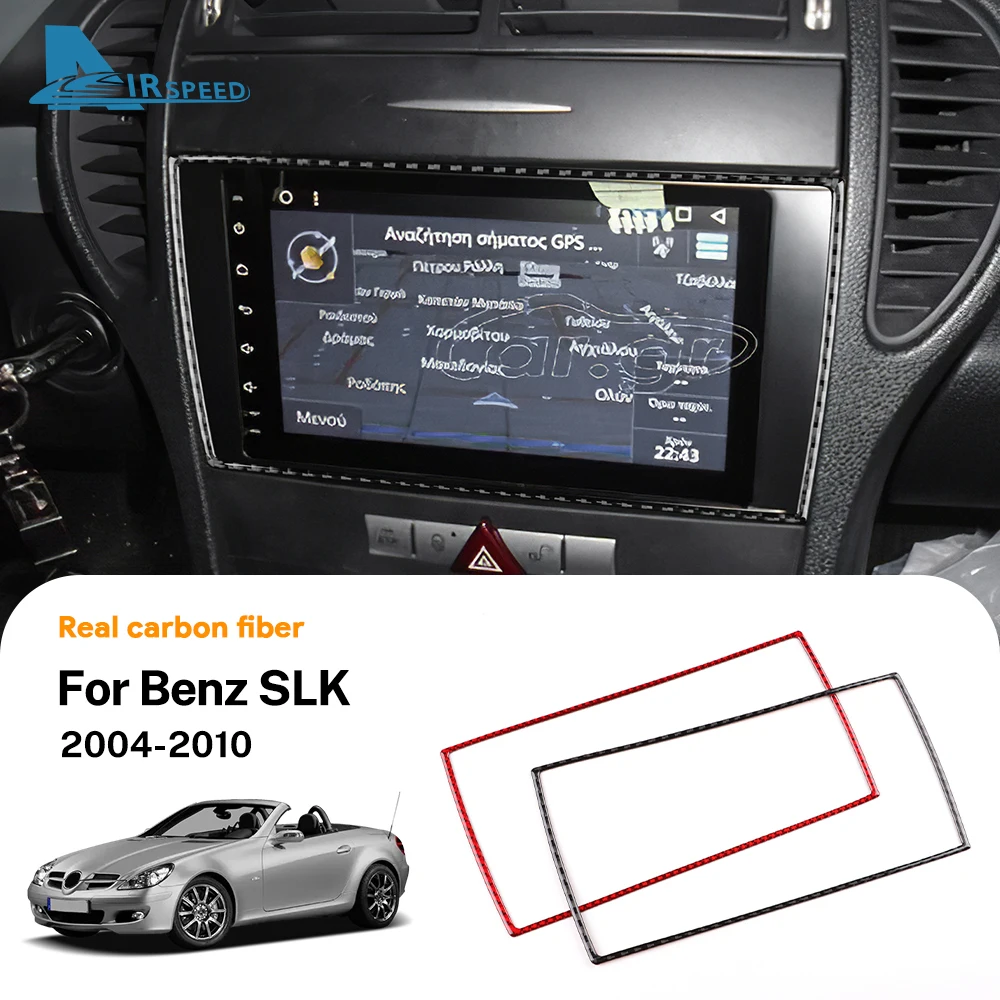 메르세데스 벤츠 SLK R171 2004 2005 2006 2007 2008 2009 2010 차량용 중앙 제어 에어컨 패널용 리얼 소프트 카본 파이버 트림 스티커