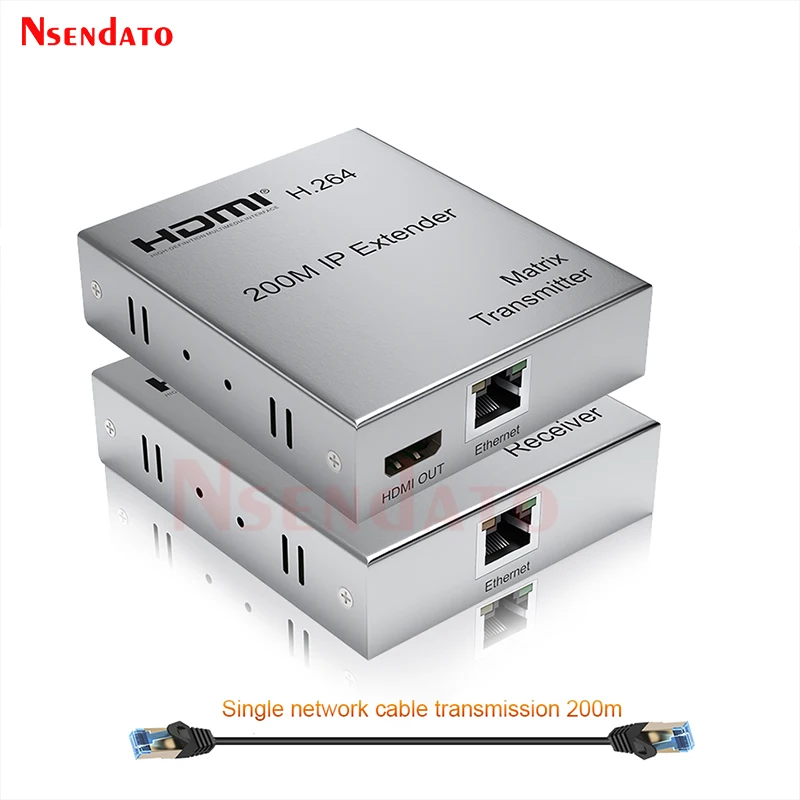 1080P Multi HDMI IP Extender 200M HDMI Ethernet IP Network Transmitter Receiver Extender For PS5 TV PC laptop HDTV