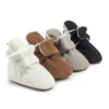 KIDSUN Baby Boy Girl Booties Newborn Fluff Toddler First Walkers Cotton Comfort Soft Anti-slip Infant Crib Shoes Socks Warm 1