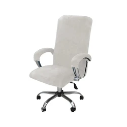 Luxurious Black Velvet Office Desk Chair and Armrest Protector - Premium Quality 2024 Edition - XL(69-80cm) (White)