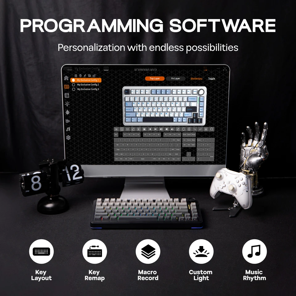 EPOMAKER EA75 75% US QWERTY レイアウト ホットスワップ ガスケット