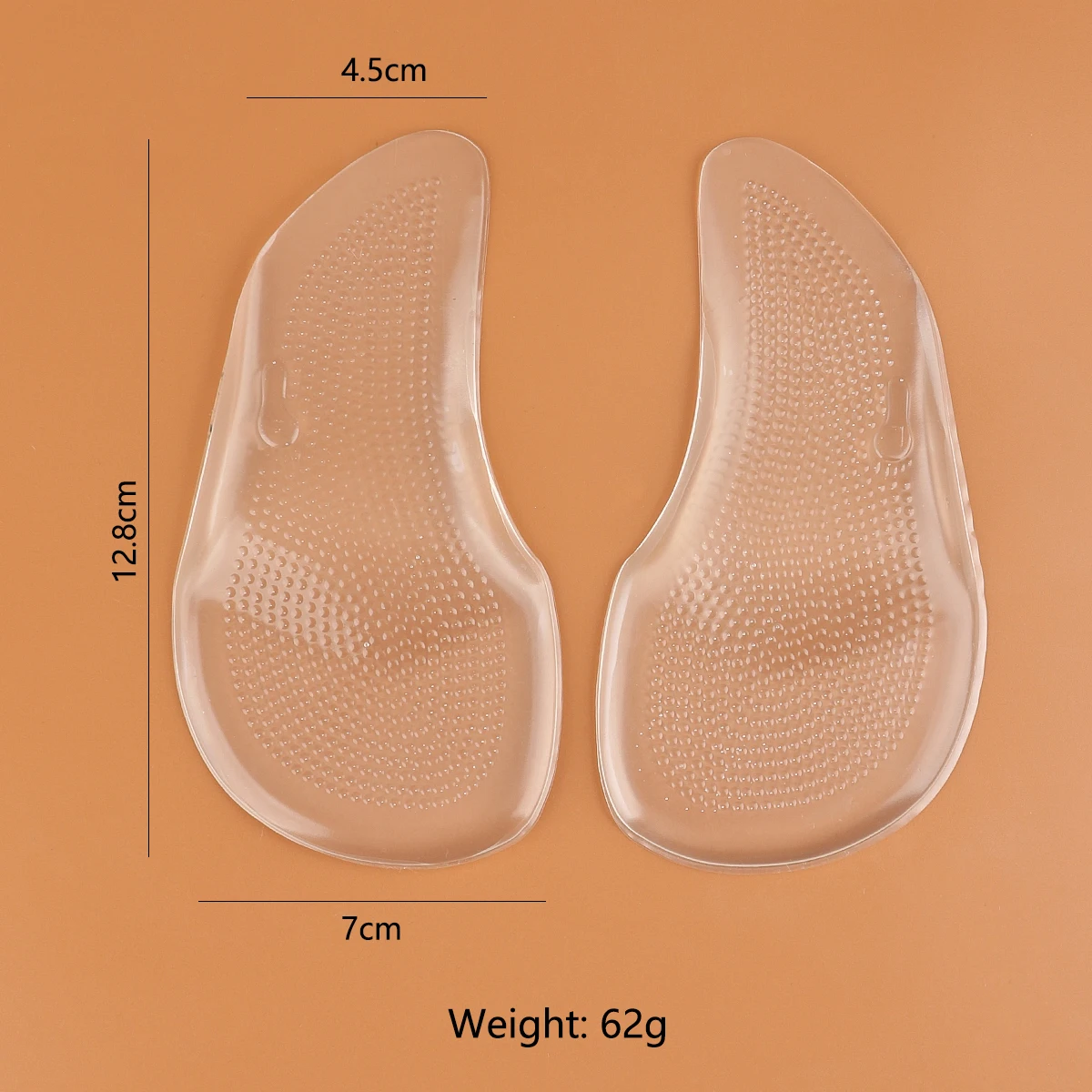 Sportsschuhe Portable Silikon Orthopädesch Fouss Insoles Transparent Arch Support Pad Soft High Heel Inserts Këssen Pads_voghion.com