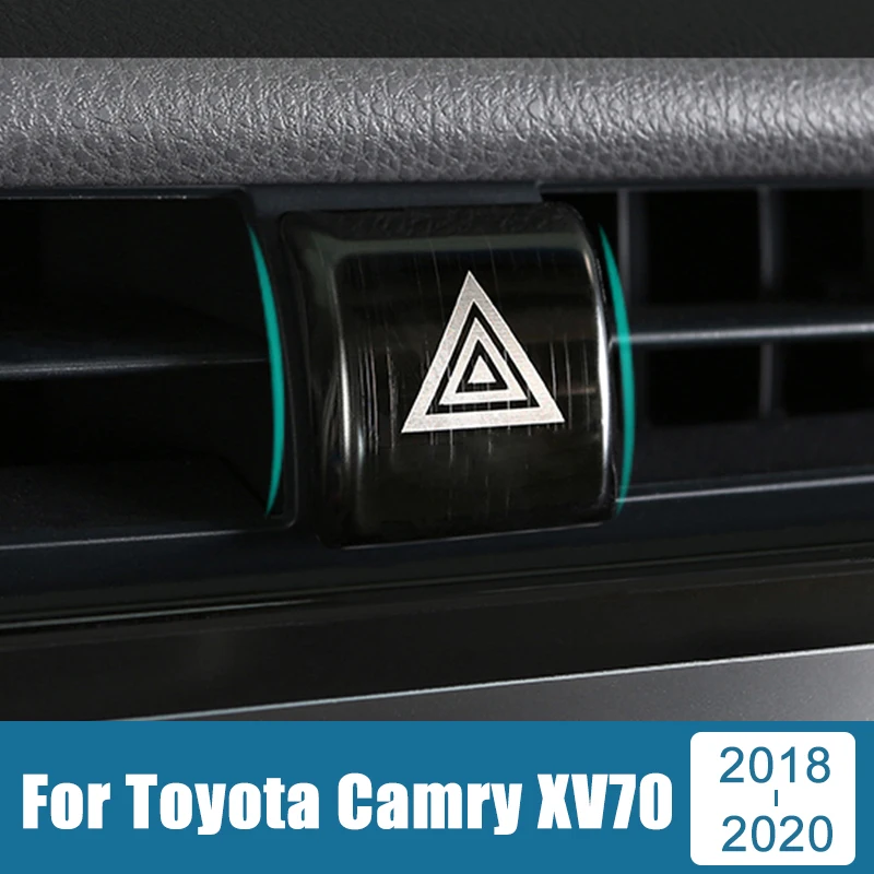 

Stainless Car Interior Emergency Light Lamp Switch Warning Button Trim Cover Sticker For Toyota Camry XV70 70 2018 2019 2020