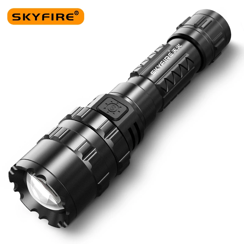 

SKYFIRE 2022 Multifunction 16 IN 1 Flashlights USB Rechargeable LED Torch Vehicle-Mounted Tungsen Steel Window Hammer SF-420