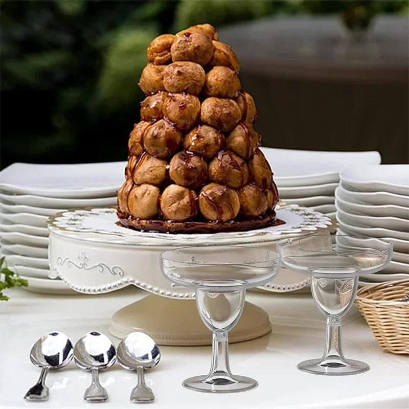Plastic Disposable Goblet Ice Cream Cocktail Champagne Martini Glass Margarita Glass for Party Wedding 20Pcs plastic cups plastic dessert cups disposable paper cups plastic champagne flutes plastic shot glasses