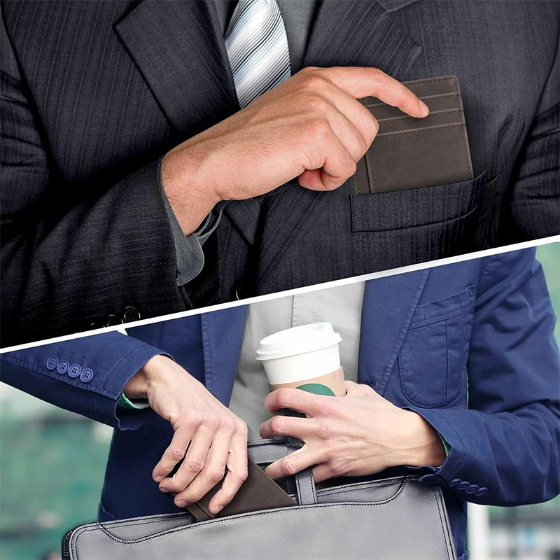 Carteira Minimalista de Couro Vintage com Proteção RFID - Imagem 5