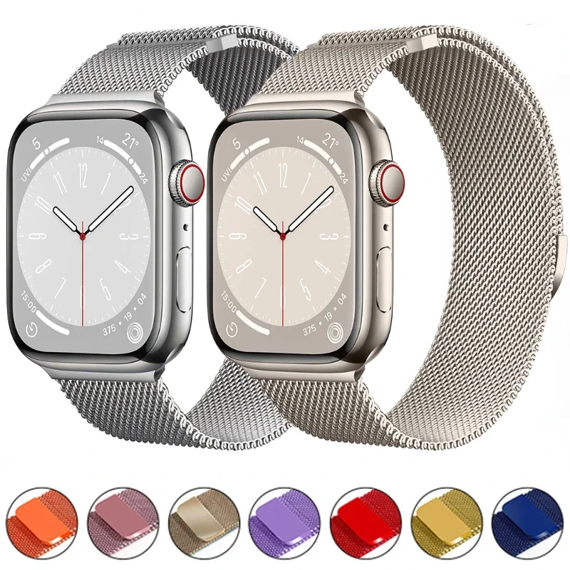 Sleek Metal Magnetic Milanese Loop Watch Strap