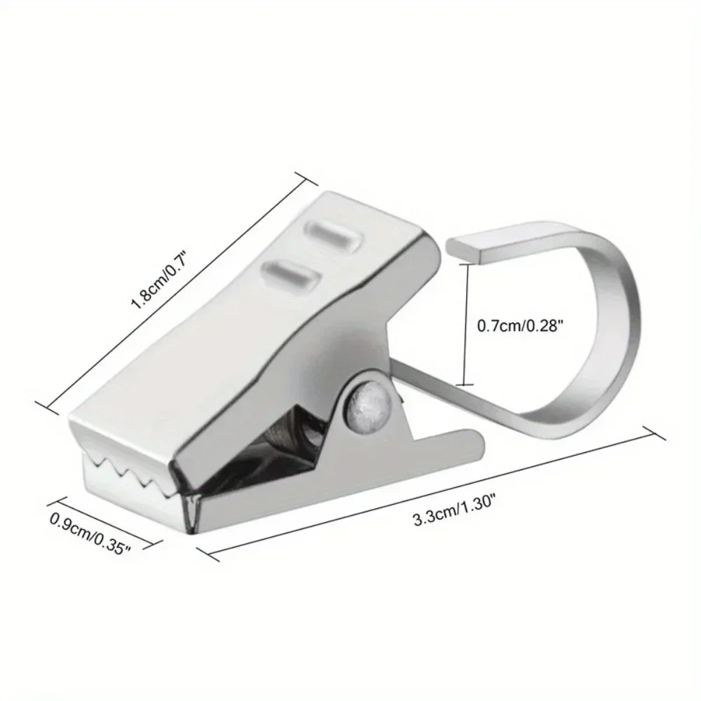 10PCS Multifunctional Stainless Steel Curtain Hook Clips for Shower Door Window Accessories