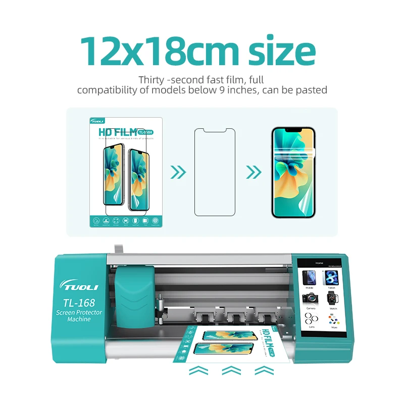 TUOLI TL058 TPU HD Hydrogel Film Universal Straight Curved Screen Protector Matte Privacy Frosted Protection Cutting Machine