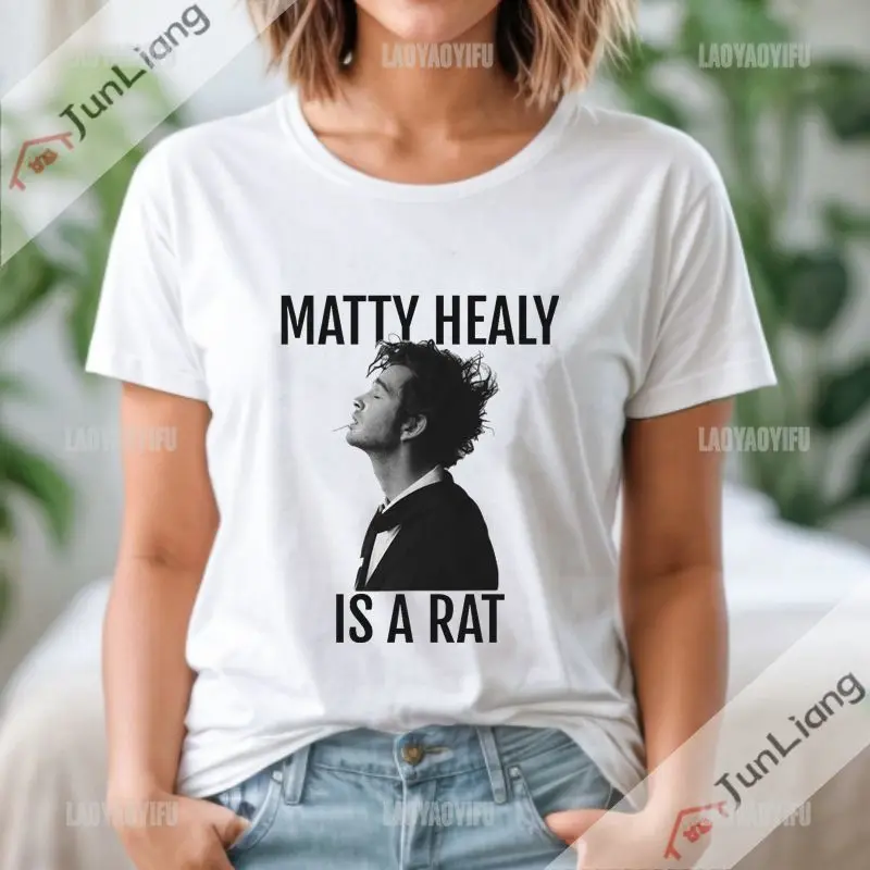 Avon Healy Is A Rat Shirt Harajuku Goth Camicia Da Uomo Casual Allentata Da Uomo Girocollo Da Donna