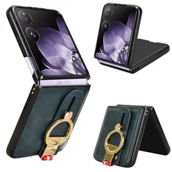 Luxury Leather Stand Case with Wristband and Ring Opener for Xiaomi Mix Flip (Blue)
