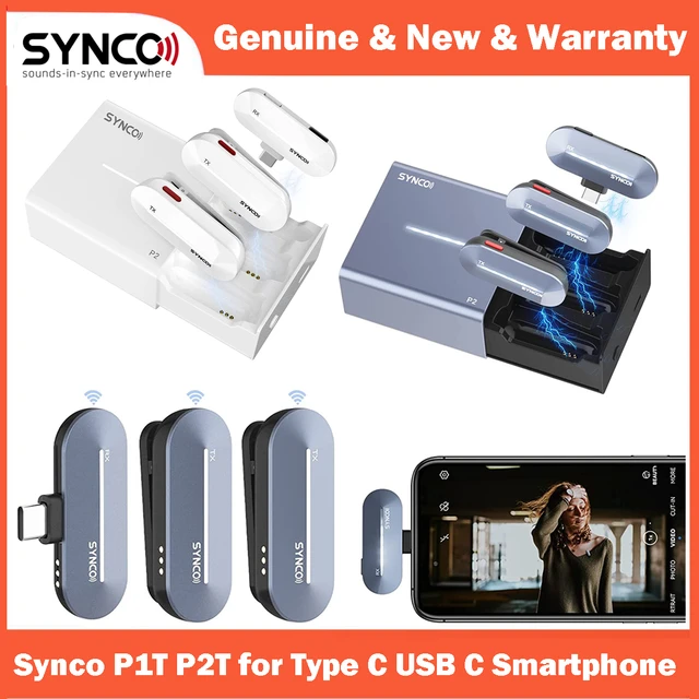 SYNCO Wireless Lavalier Microphone for iPhone, P1L Lapel Mic with Noise  Canceling Voice Changer with Charging Case Plug & Play for Video Recording