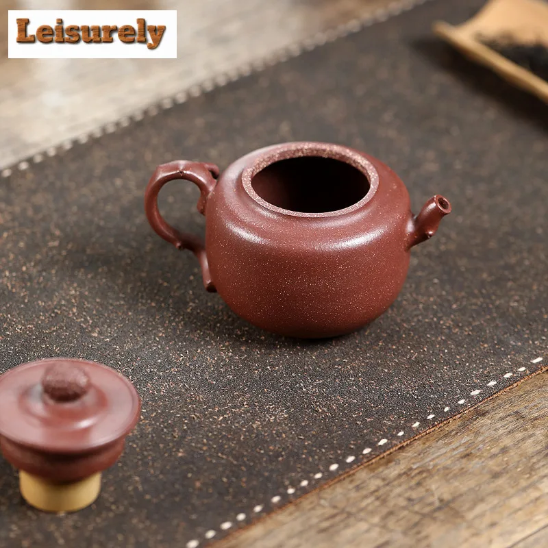 210ml Ancient Yixing Purple Clay Teapots Famous Artists Handmade Pine Cone Pot Raw Ore Downhill Mud Kettle Chinese Zisha Tea Set