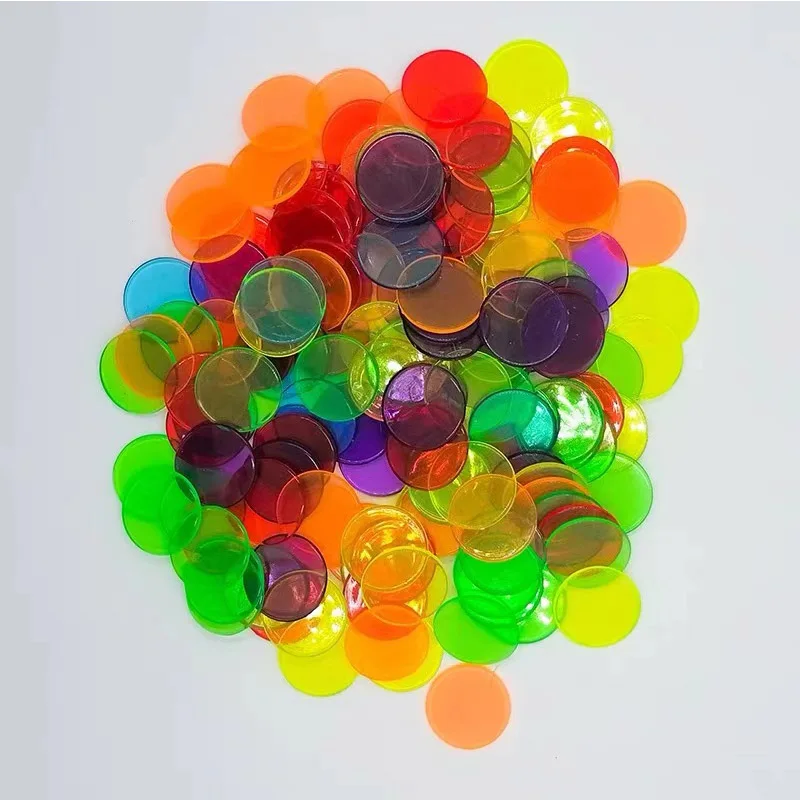1000/500PCS Montessori Learning Resources Transparent Counting Chips 19MM Educational Games For Children Classroom Supplies