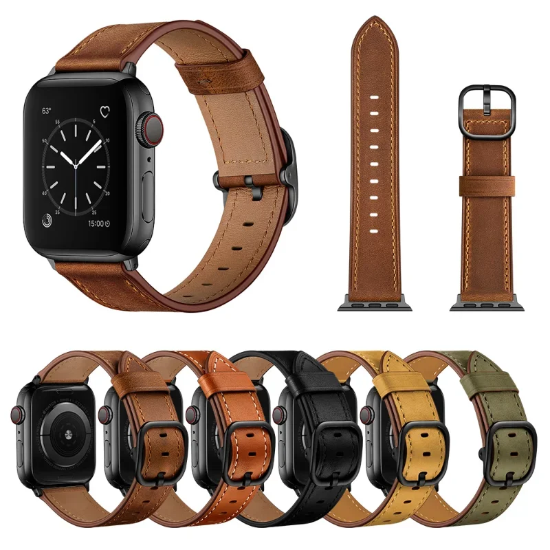 

Высококачественный кожаный ремешок для Apple watch Ultra 49 мм 8 7 45 мм 41 мм, деловой браслет для iwatch6 5 4 3 44 мм 42 мм 40 мм