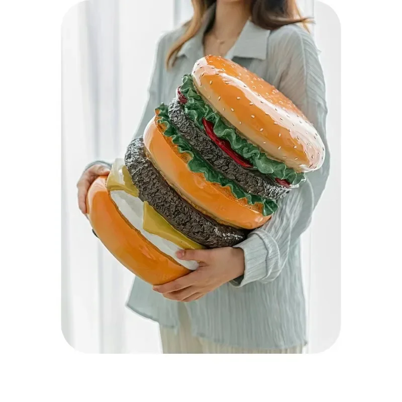 

New Dollar Stool Trend Home Hamburger Corn Ice Cream Chair Furnishing Piece Resin Statue Decoration Creative Funny Gift Desk