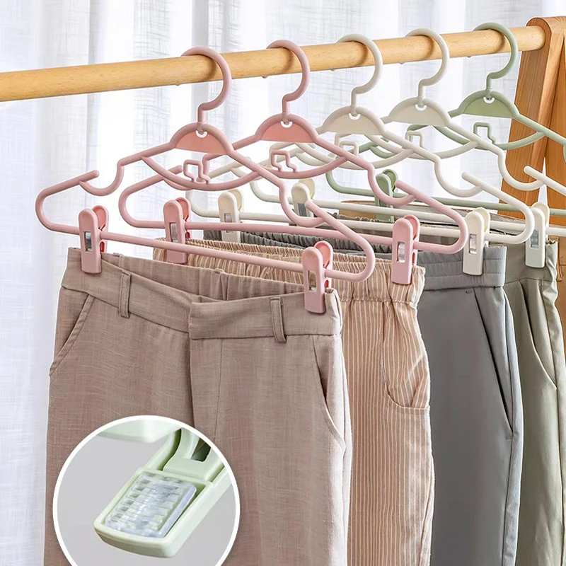 Gain De Place Garde-robe Cintre Pantalon/Jupe 6 Barres - Avec Pinces Réglables - Gain De Place Pour Garde-Robe Cintre Pour Pantalon Suspendu