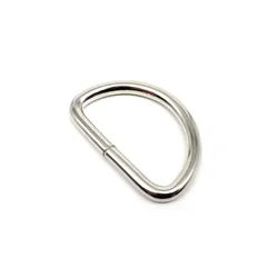 High-Quality Metal Leather Strap and Chain with D-Ring Buckle Clasp - Inner wide 20mm (Silver)