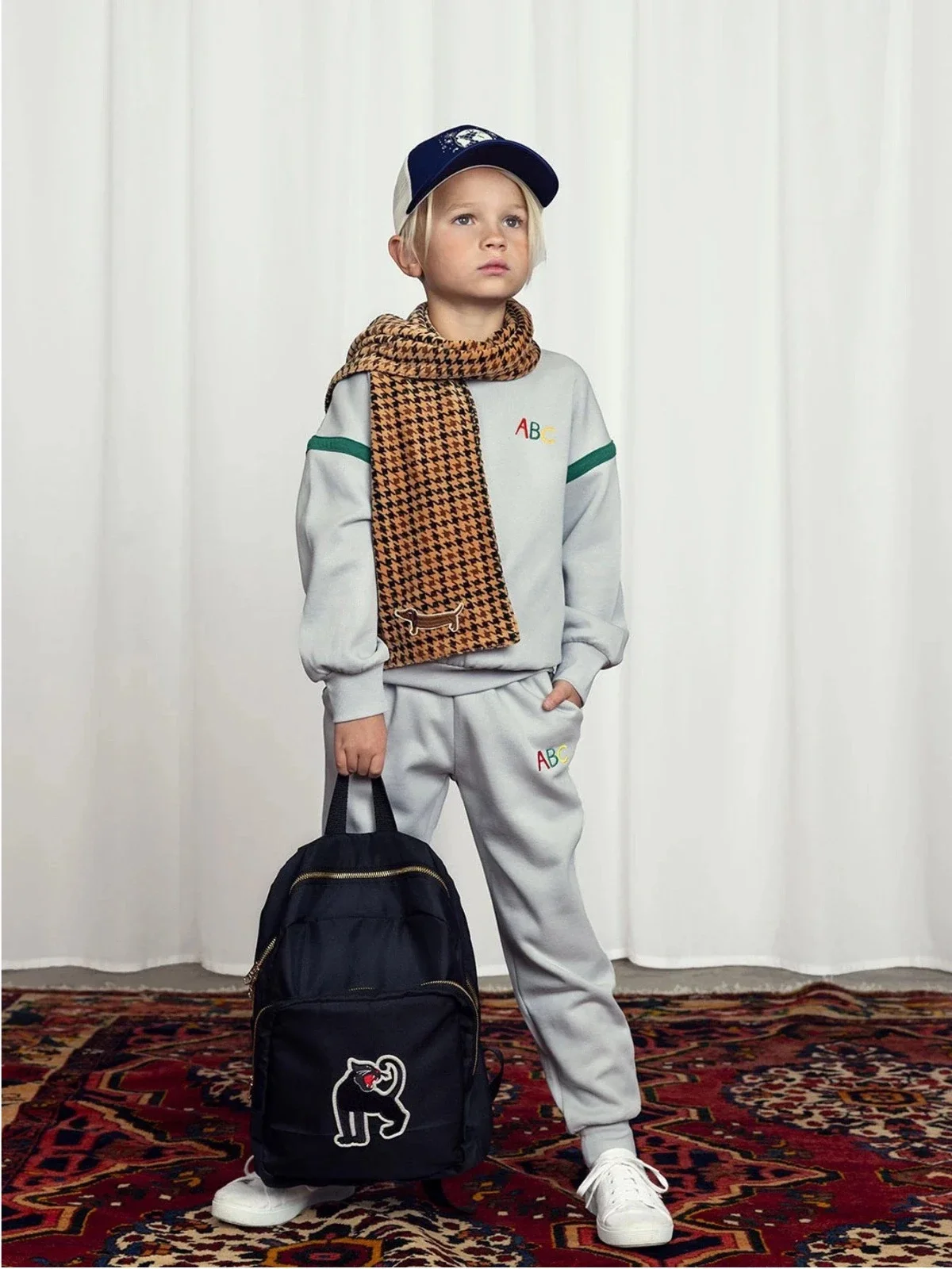 MINI RODINI Children's suit autumn new product Mini series boys and girls baby sweater sweatpants cartoon suit