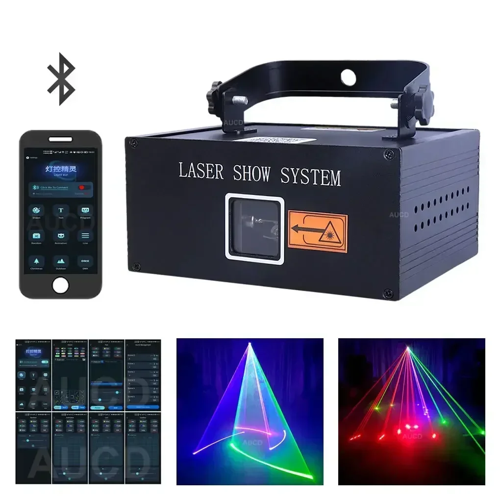 Laser Module Portable Android & Apple Bluetooth APP 3-5W RGB Animation Scan Laser Projector Light For DJ Disco Xmas Party Show Stage Lighting