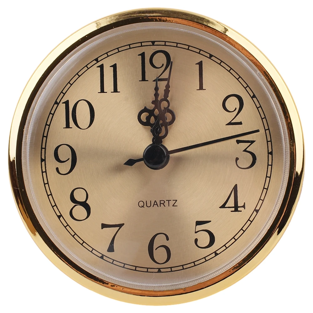 1pc 90MM Quartz Clock Inserts Arabic Numbers Inlaid Clock Movement Insert Replacement DIY Replacing Part Gold Silvery Home Decor