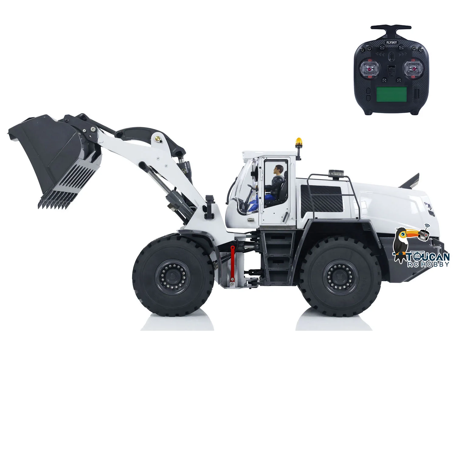XDRC 1/14 580 RC LoaderMetal Hydraulic Construction Vehicles Smoke Sound Light Remote Control Cars Truck Earth Mover Boys Toys 3