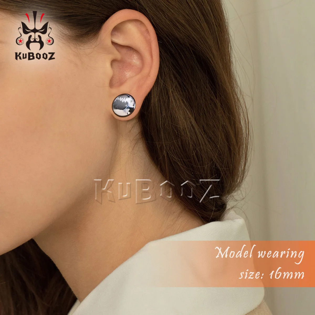 thumbnail image 2 of KUBOOZ 3 Pairs Set Prevent Allergy Acrylic Ear Plugs Tunnels 2 of 12