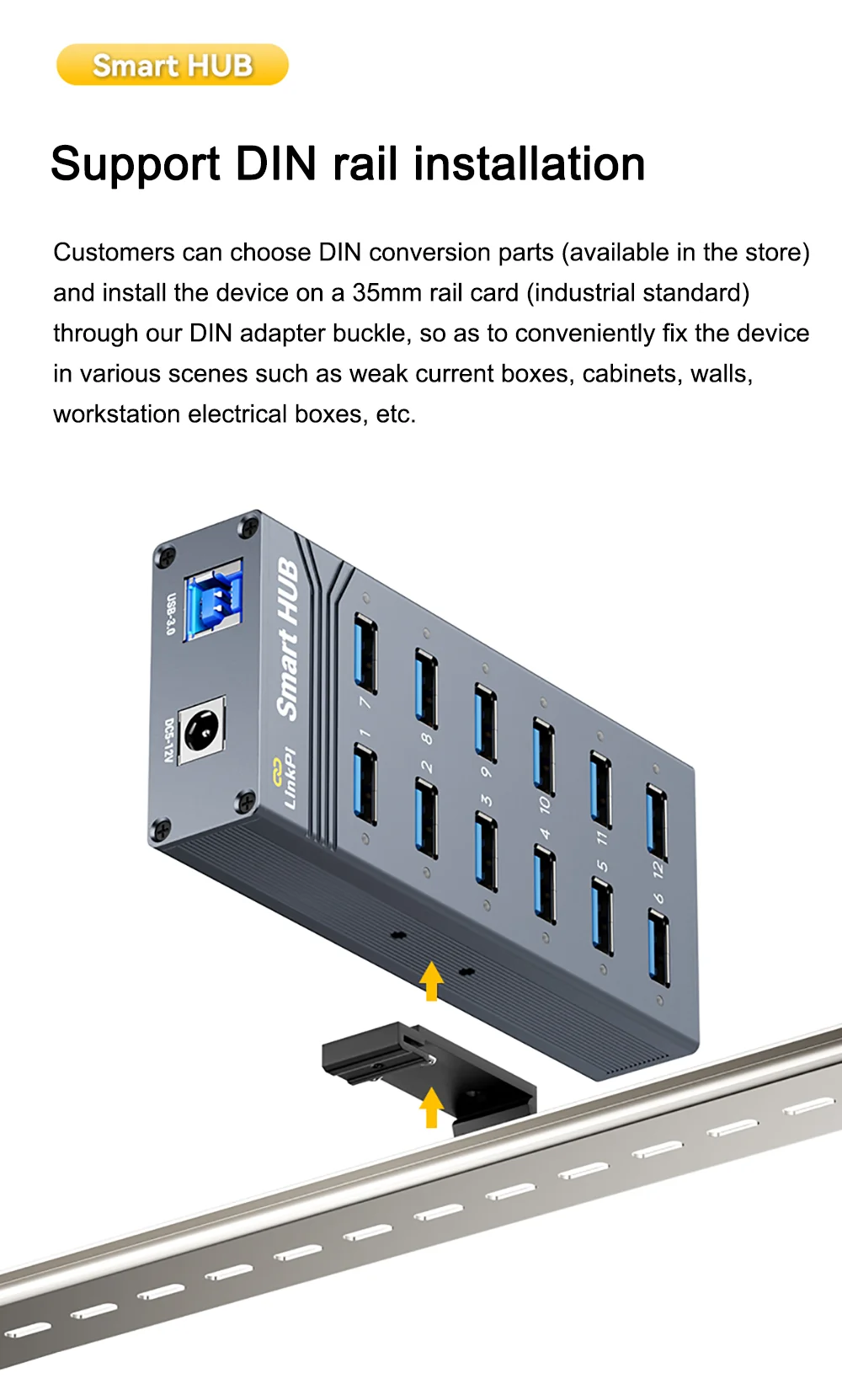 LinkPi SmartHUB 12-port USB 3.0 Hub with Soft-controllable Intelligent Expansion