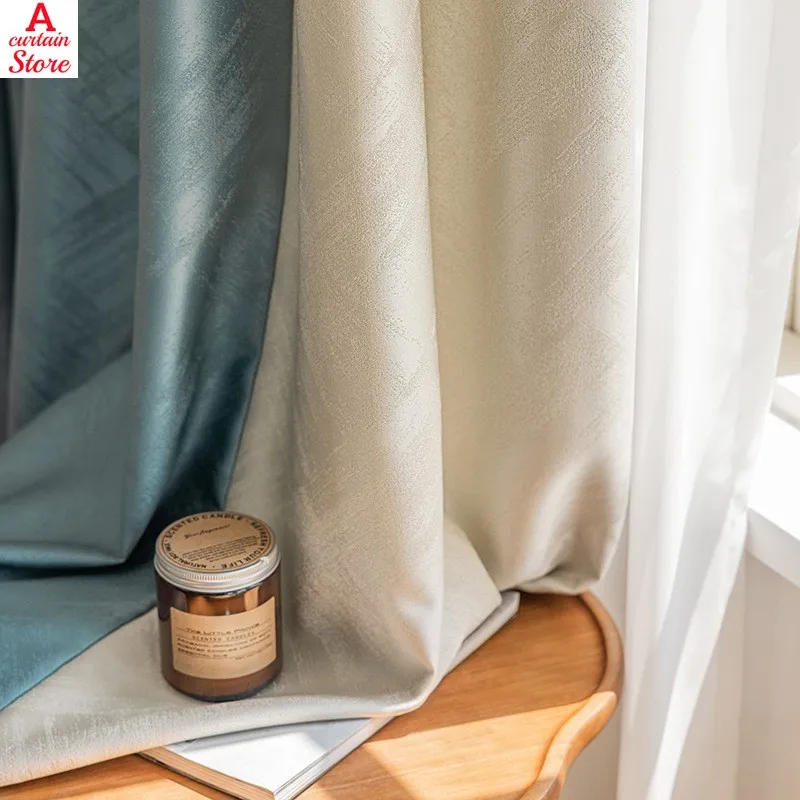 

Curtain Blackout Bedroom Living Room New High-precision Cloth Light Luxury Satin Material Advanced Jacquard Modern Simplicity