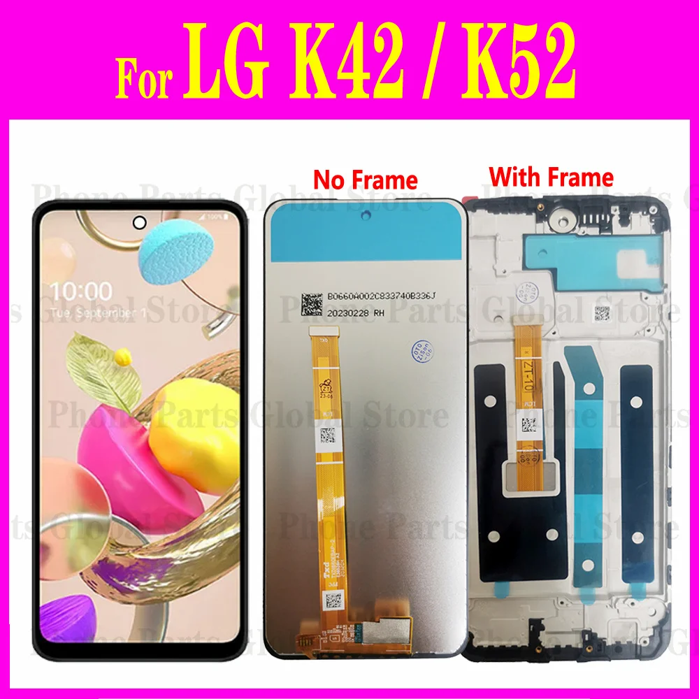Lcd Da 6.6 "Con Cornice Per Lg K42 K52 K420 K520 Display Lcd Touch Digitizer Assembly Lmk420H Lmk520E Lmk520Y Sostituzione