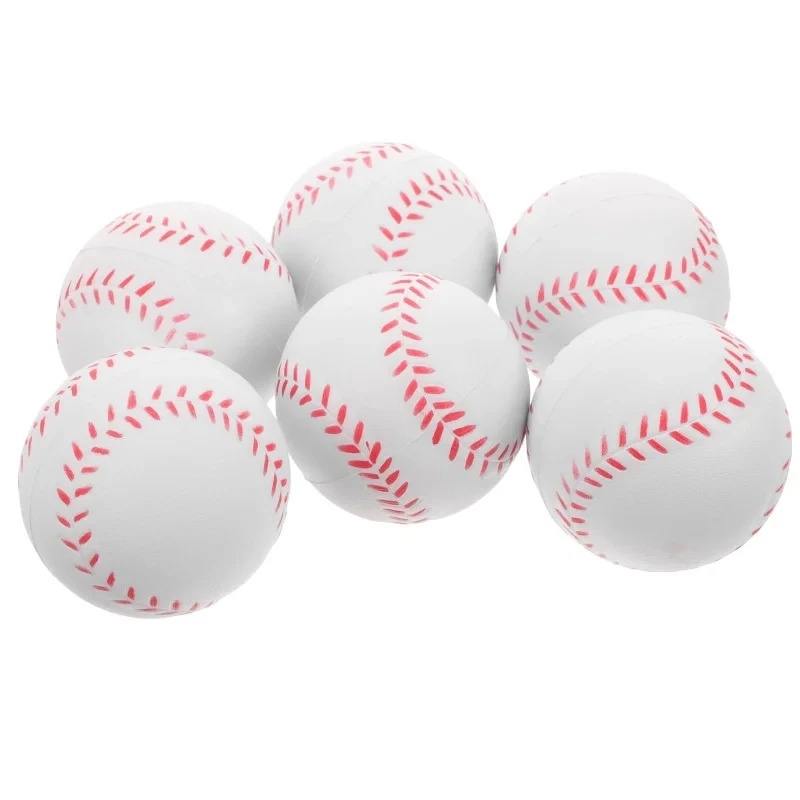 6/24Pcs Mini Baseball Sponge Ball Toy Outdoor Decompression Sport Practice Trainning Base Ball Toy Kids PU Baseball Toy Gift 6