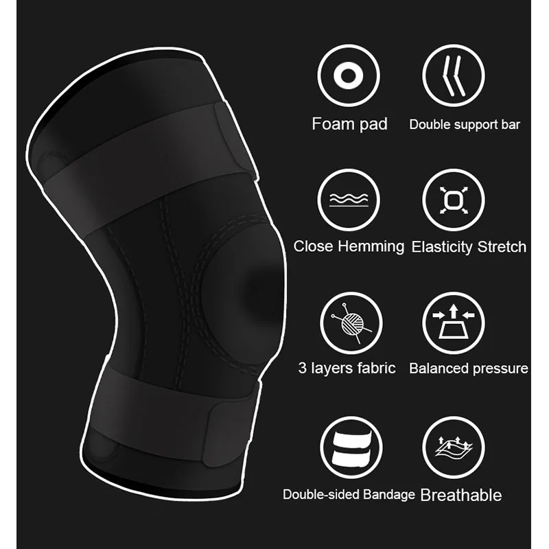 1 PC Professional Knee Support Brace Sports Safety Stabilizer Flexible Hinge Spring Knee Pad Guard Breathable Protector Strap