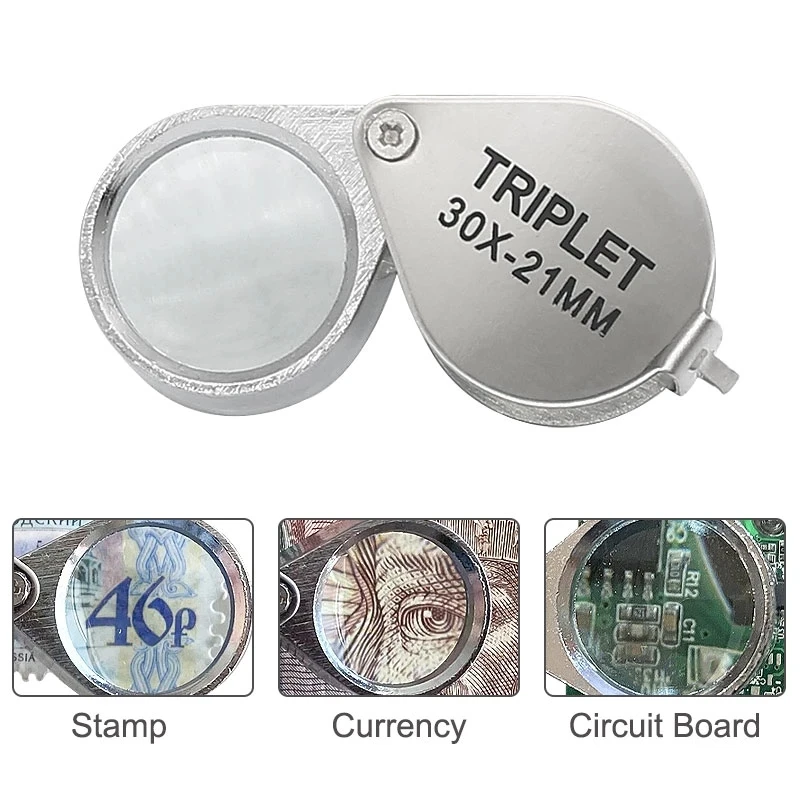 Pocket Jewelry Magnifying Glass Jewelers Eye Tools Jewellery Folding Loupe Glass Lens Magnifying Triplet Jewelry Diamond jewelry magnifier jewelry magnifying glass magnifying glass
